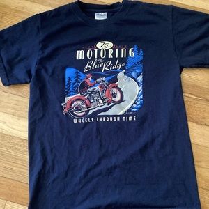 Wheels through Time 75th anniversary motorcycle shirt Sz S